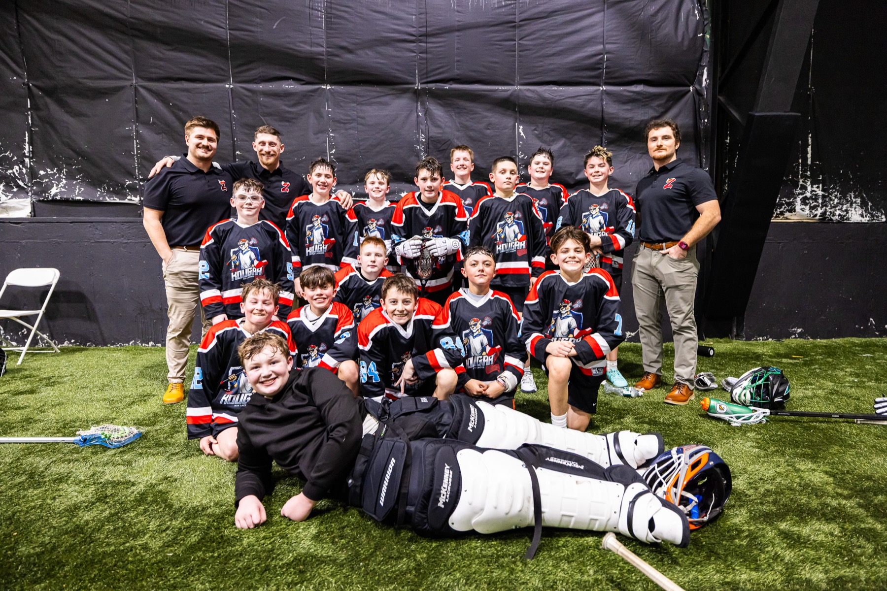 Kougarz youth box lacrosse team group photo